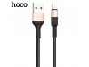 Juodas-auksinis USB kabelis Hoco X26 Lightning 1.0m