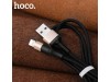 Juodas-auksinis USB kabelis Hoco X26 Lightning 1.0m