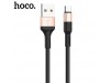 Juodas-auksinis USB kabelis Hoco X26 microUSB 1.0m